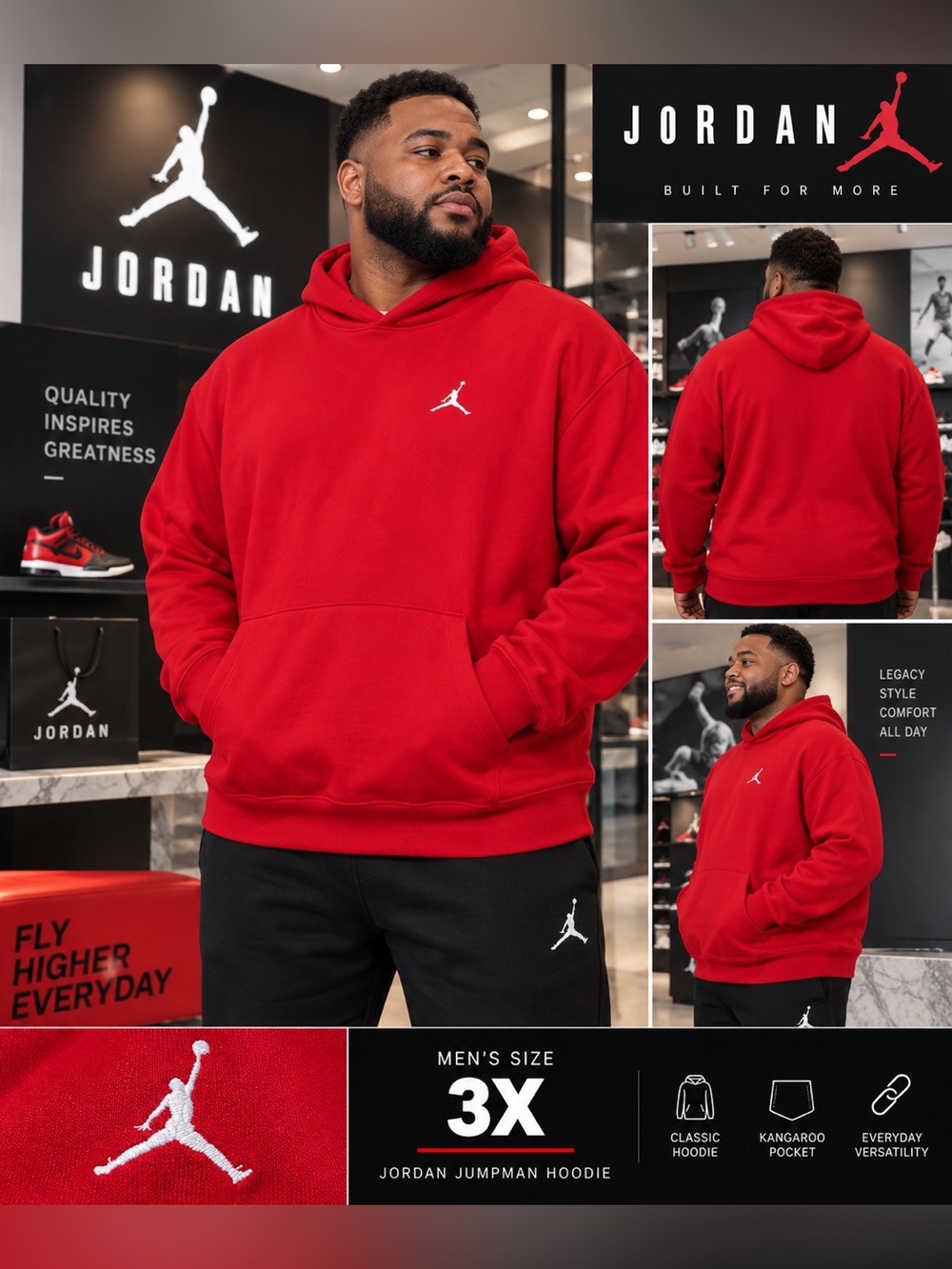 NWT Jordan Jumpman Red Hoodie Men’s 3XL